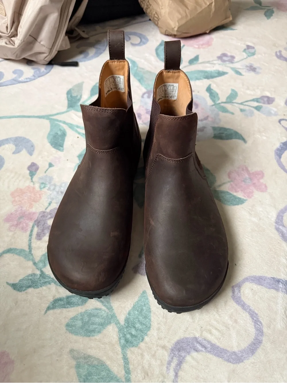Men's Brown Leather Slip-On Chelsea Work Boots